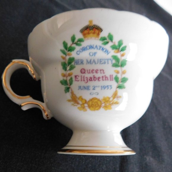 1953 Queen Elizabeth II Coronation Crested Portrait Rosina Bone China Cup Saucer - Picture 7 of 9